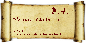 Ménesi Adalberta névjegykártya